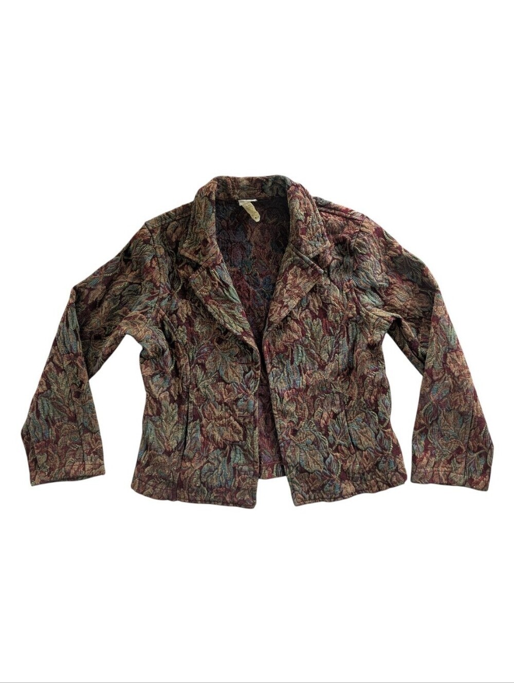 Vintage Floral Tapestry Blazer Jacket Boho Cottagecore Women's Medium